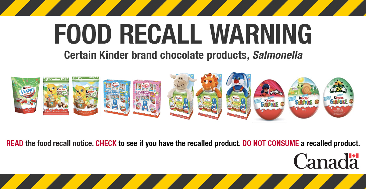 CFIA recalls some Kinder chocolates over salmonella concerns My
